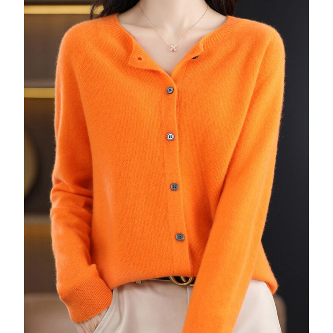 Women's Soft-Touch Knit Cardigan – Orange