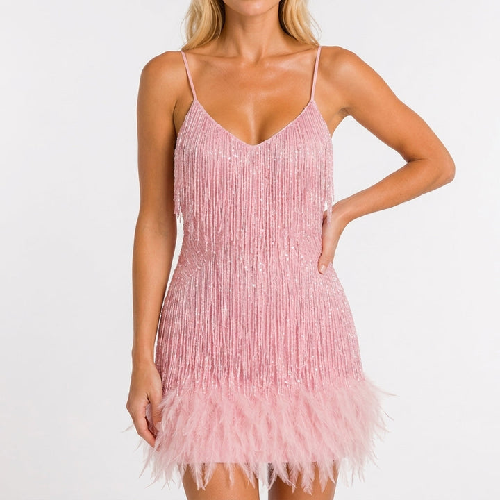 Women's Mini Sequin Dress – Pink