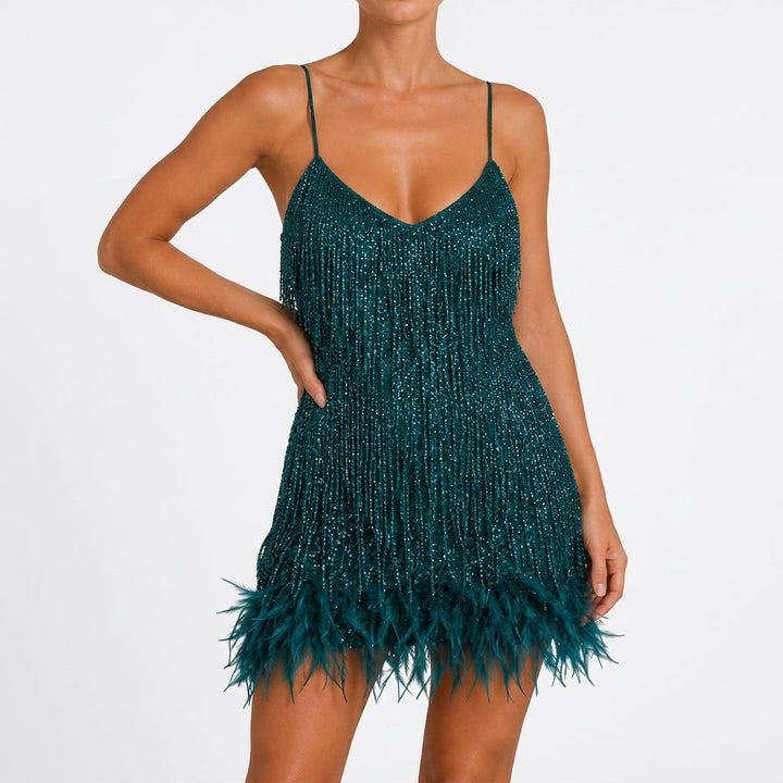 Women's Mini Sequin Dress – Blue