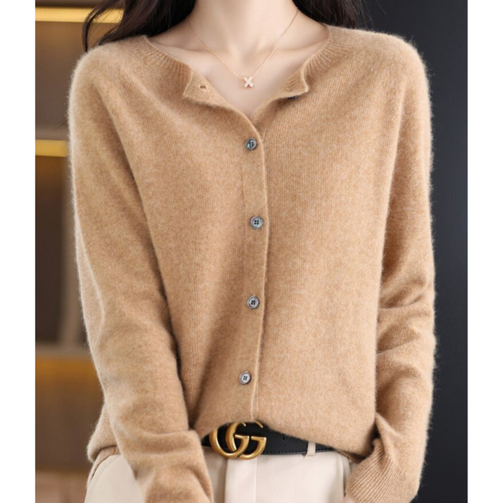 Women's Soft-Touch Knit Cardigan – Light Brown