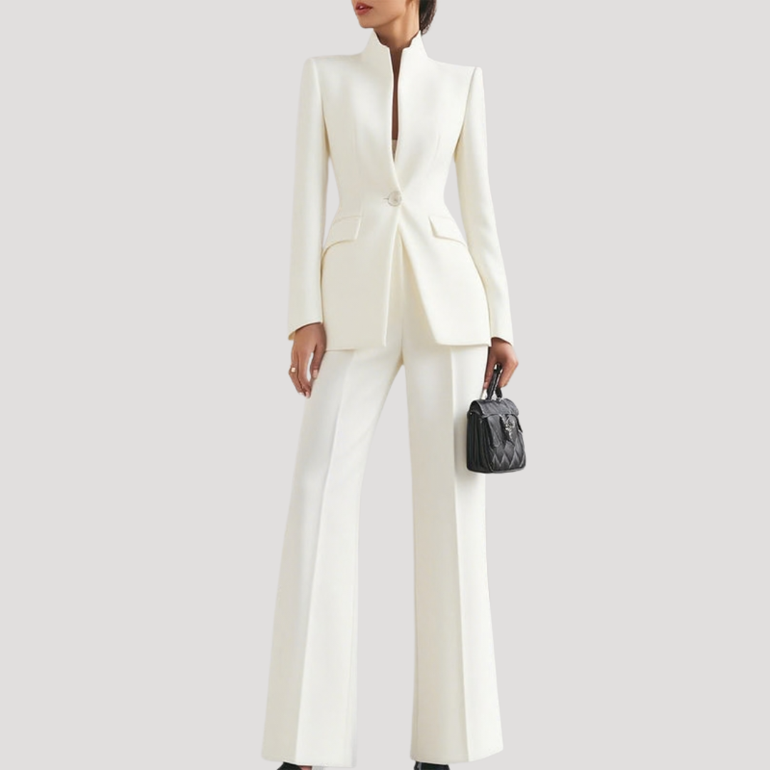 Women's Two-Piece Trouser Suit – White