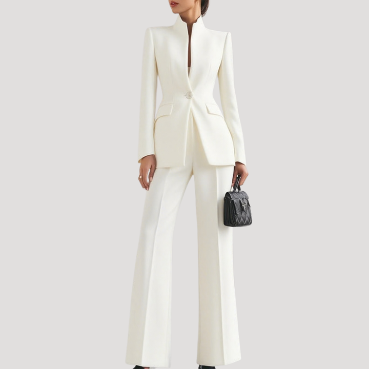 Women's Two-Piece Trouser Suit – White