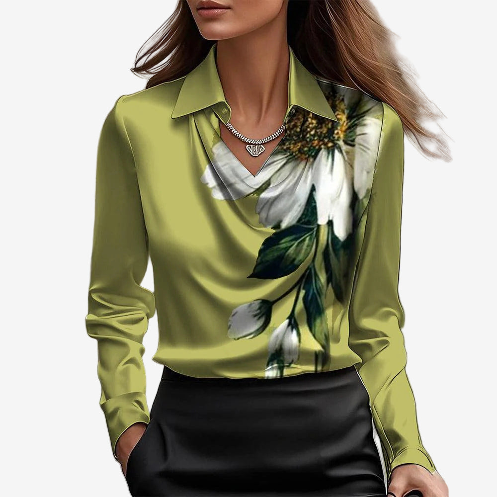 Women's Satin Blouse – Green