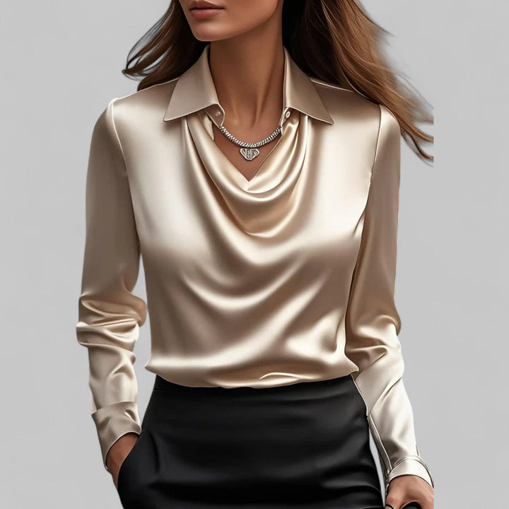 Women's Satin Blouse – Champagne