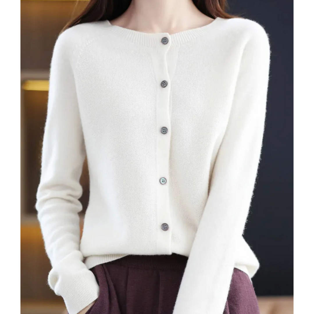 Women's Soft-Touch Knit Cardigan – White