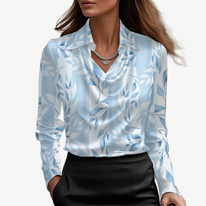 Women's Satin Blouse – Light Blue