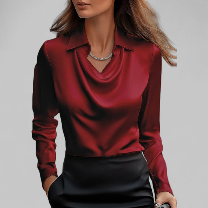 Women's Satin Blouse – Red