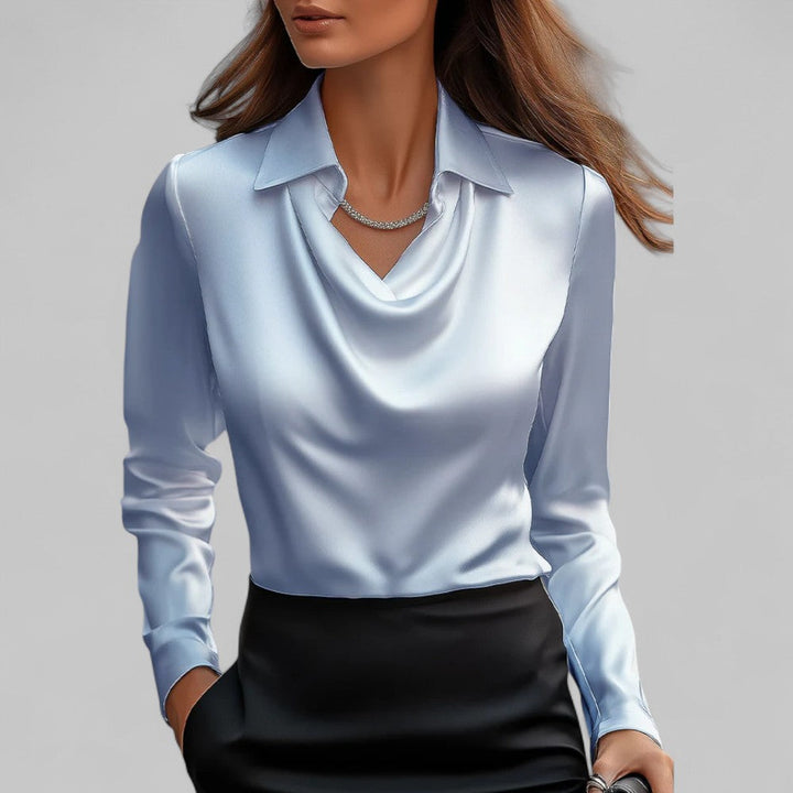 Women's Satin Blouse – Blue
