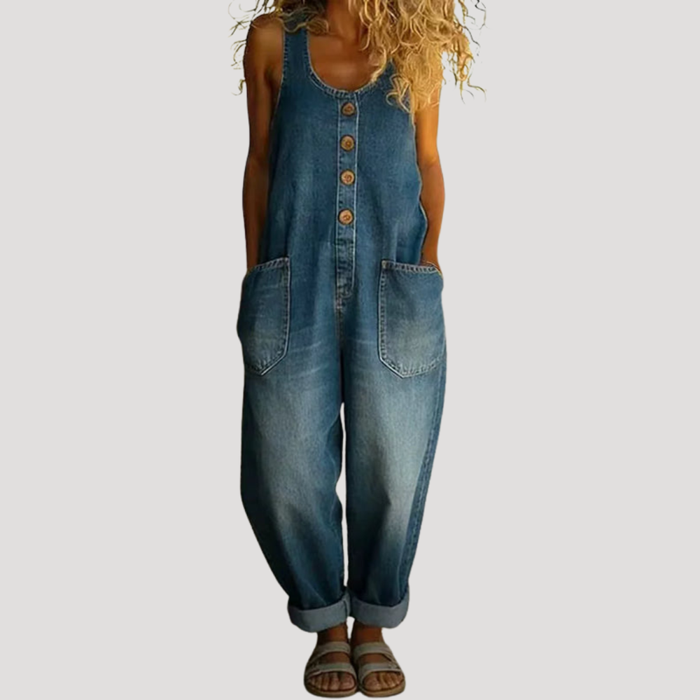 Women's Denim Jumpsuit – Blue