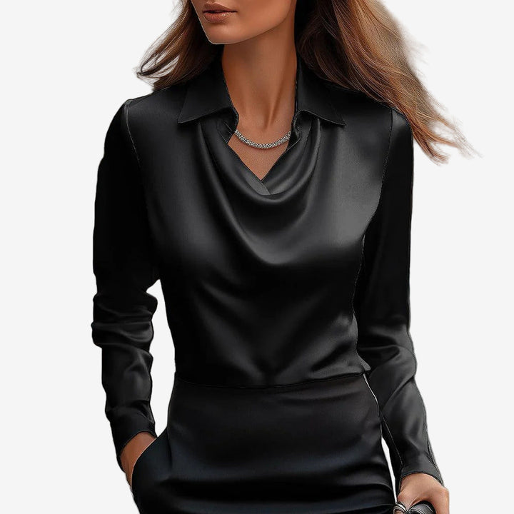 Women's Satin Blouse – Black
