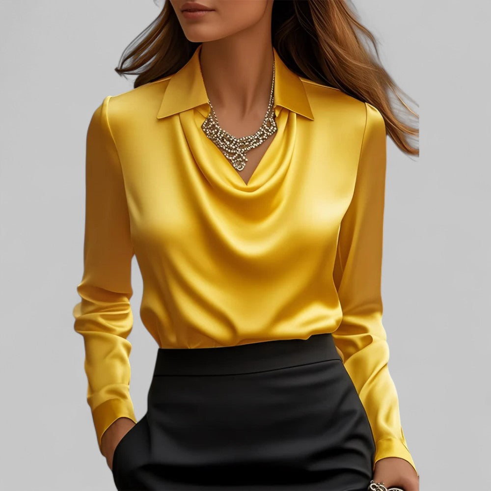 Women's Satin Blouse – Yellow