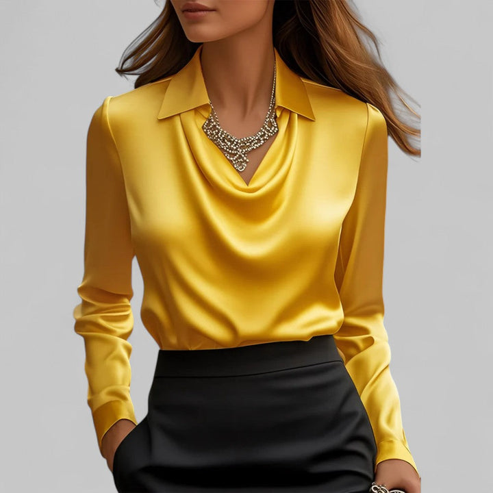 Women's Satin Blouse – Yellow