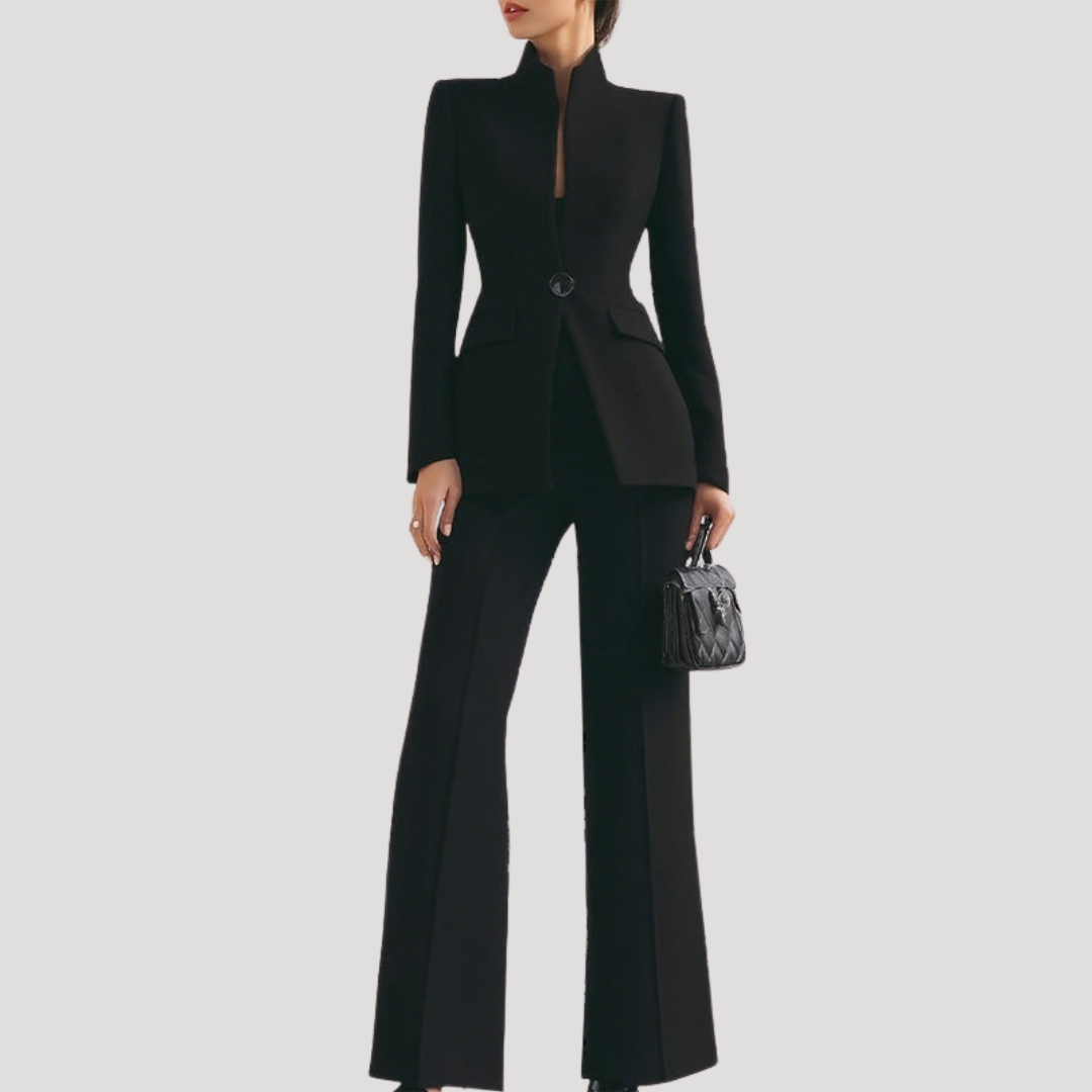 Women's Two-Piece Trouser Suit – Black