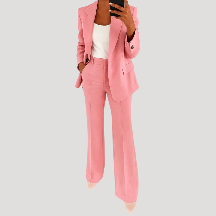 Women's Two-Piece Tailored Trouser Suit – Pink