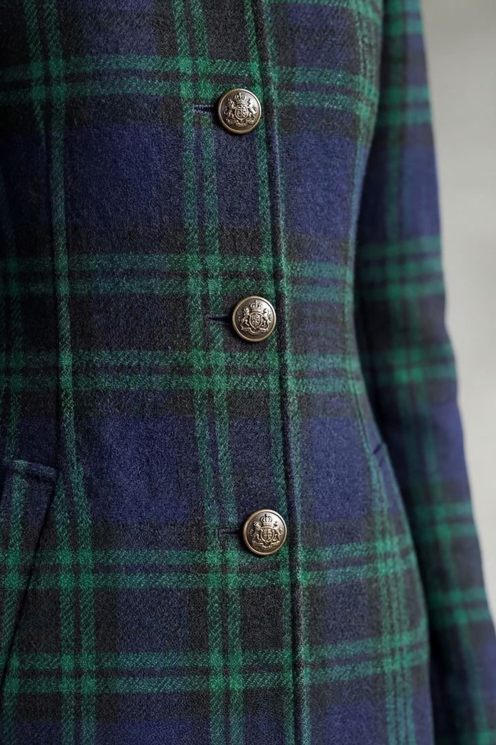 Women's Tartan Check Wool-Look Coat