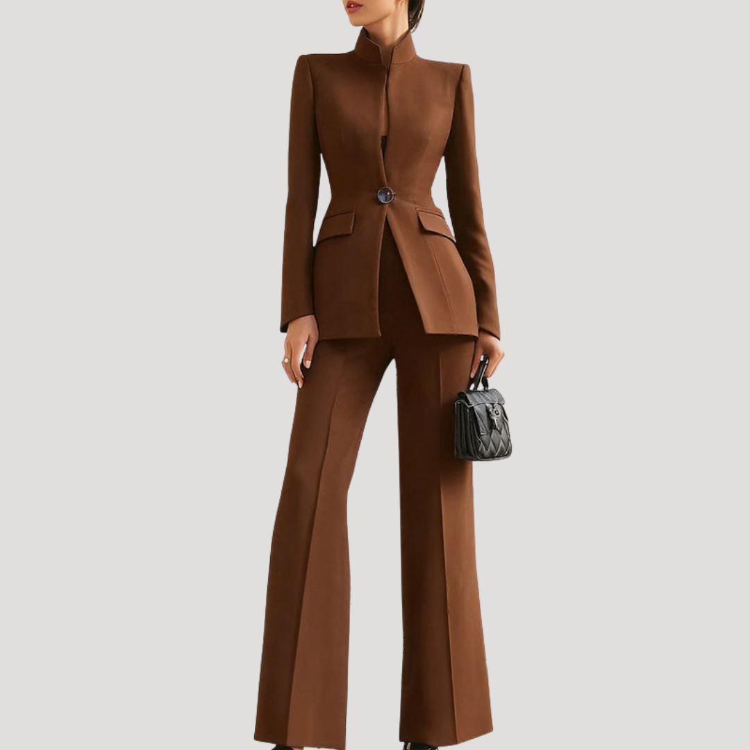 Women's Two-Piece Trouser Suit – Brown