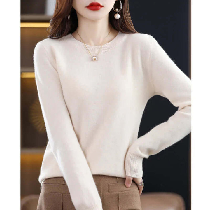 Women's Soft-Touch Knit Jumper – Beige