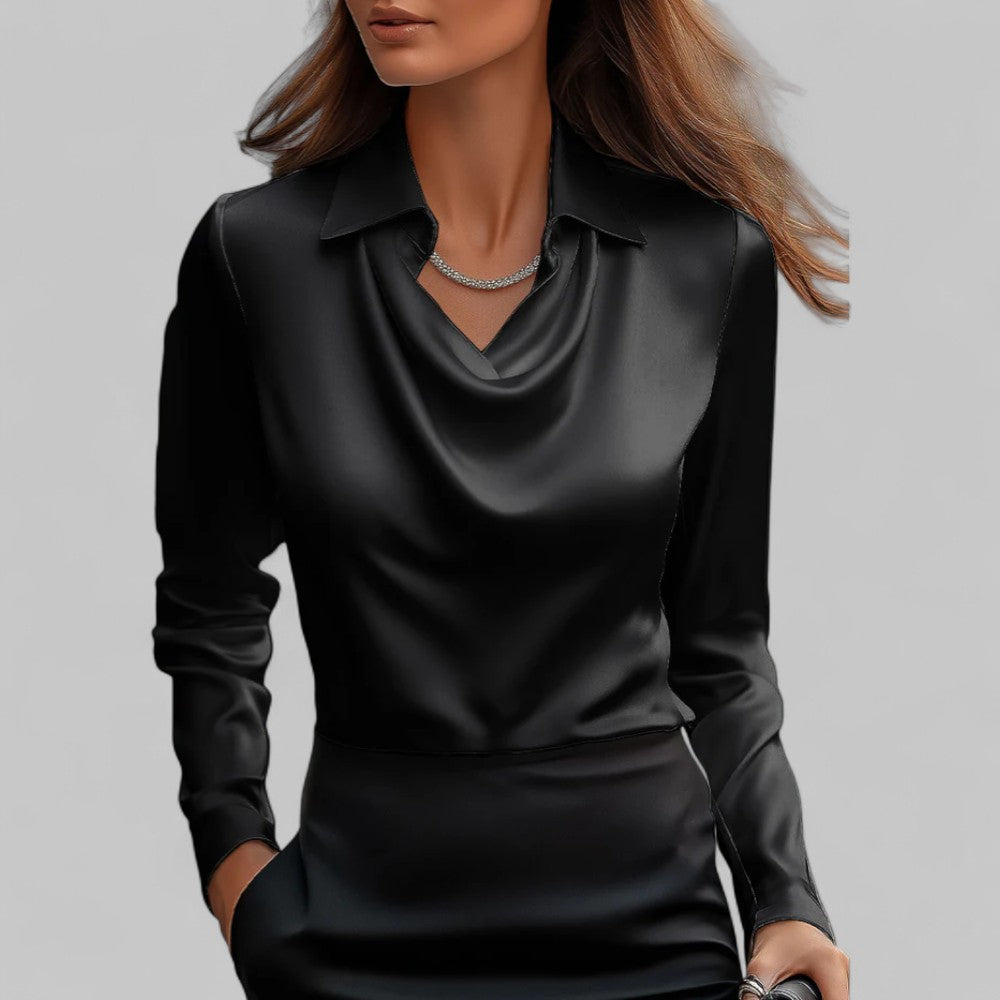 Women's Satin Blouse – Black