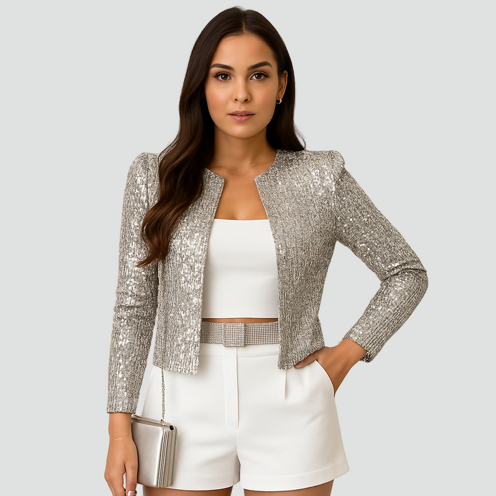 Women's Cropped Blazer – Silver