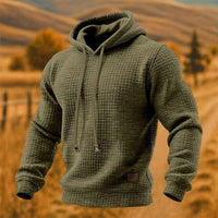 Women's Waffle Knit Sweatshirt – Hooded & Adjustable | Cosy Casual Top