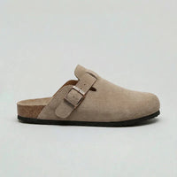 Women's Suede-Look Slip-On Loafers – Buckle, Cushioned Comfort & Adjustable Straps | Comfortable Flat Shoes