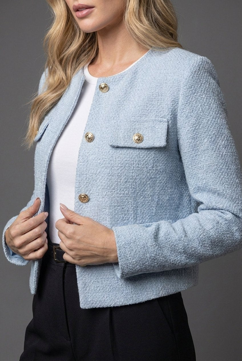 Women's Cropped Wool-Look Blazer