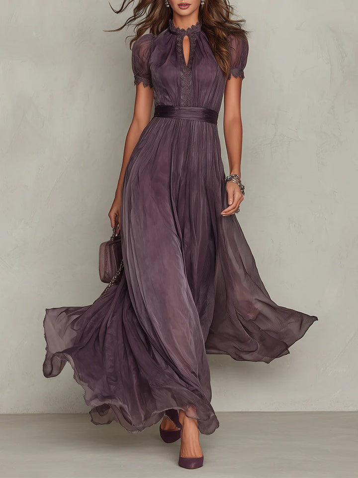 Women's Maxi Satin Party Dress – Purple
