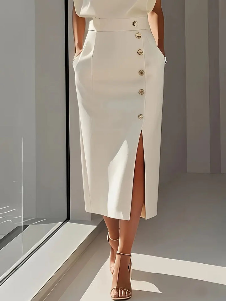 Women's High-Waisted Skirt – Cream