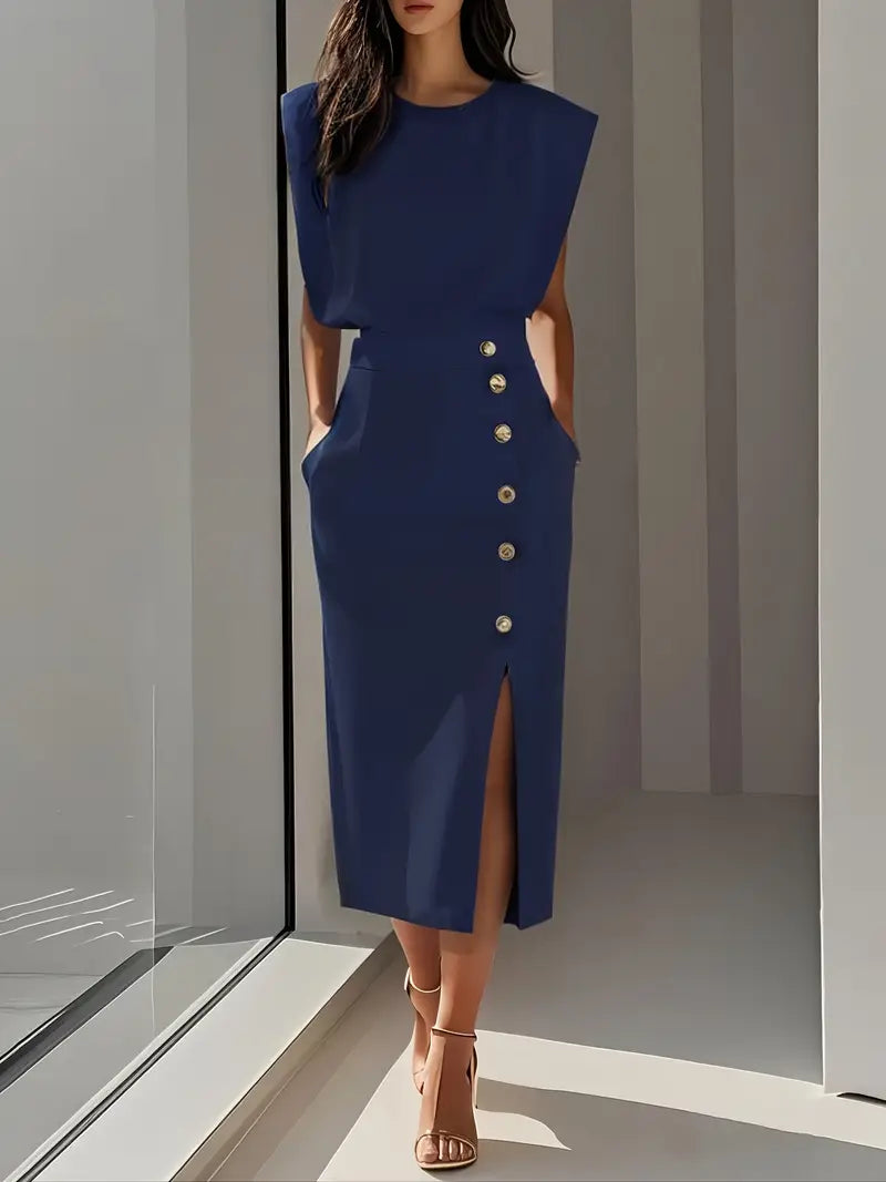 Women's High-Waisted Skirt – Navy Blue