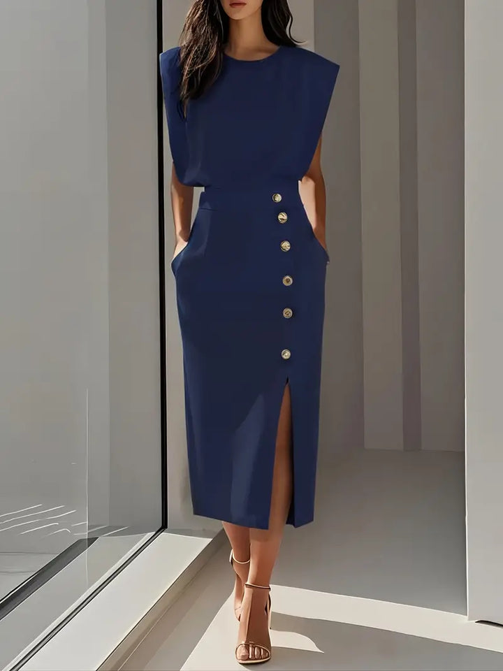 Women's High-Waisted Skirt – Navy Blue