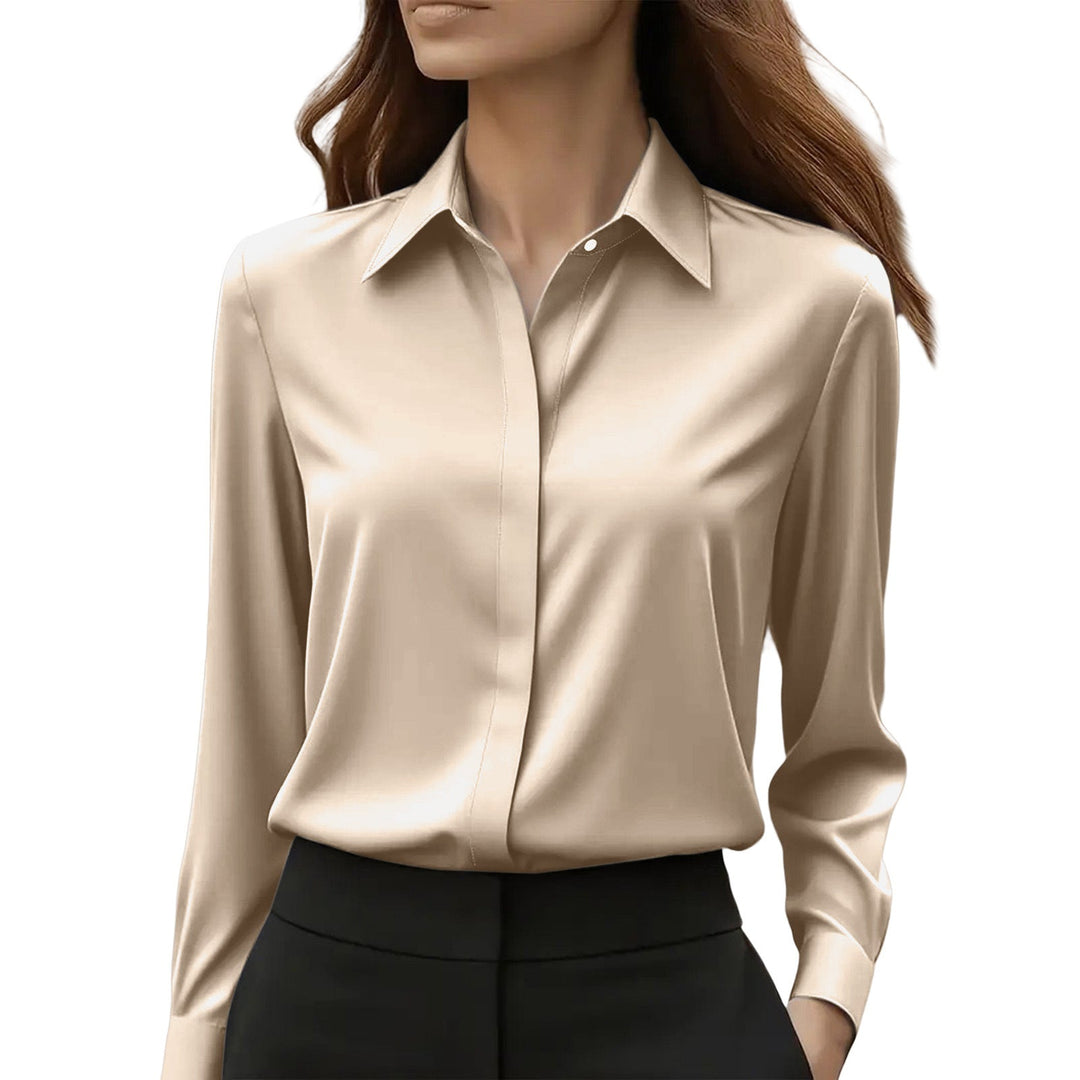 Women's Satin Blouse – Khaki