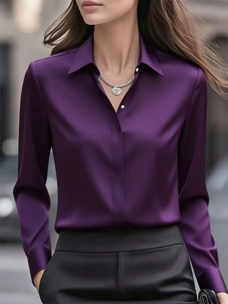 Women's Satin Blouse – Lilac