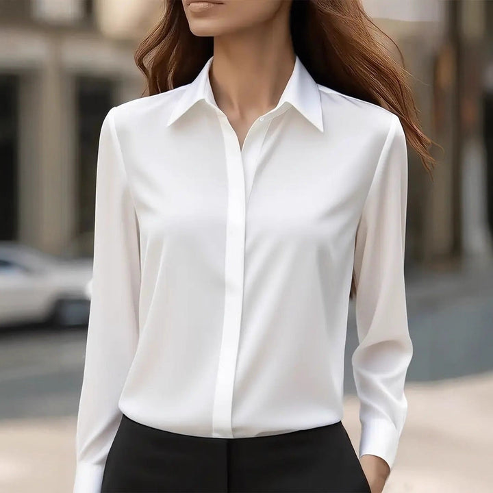 Women's Satin Blouse – White