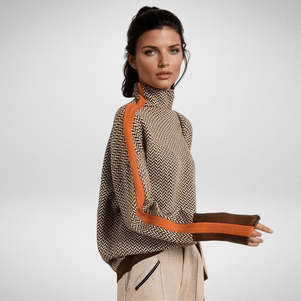 Women's Striped Jumper – Orange