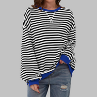 Women's Relaxed Fit Striped Sweatshirt | Cosy Casual Top