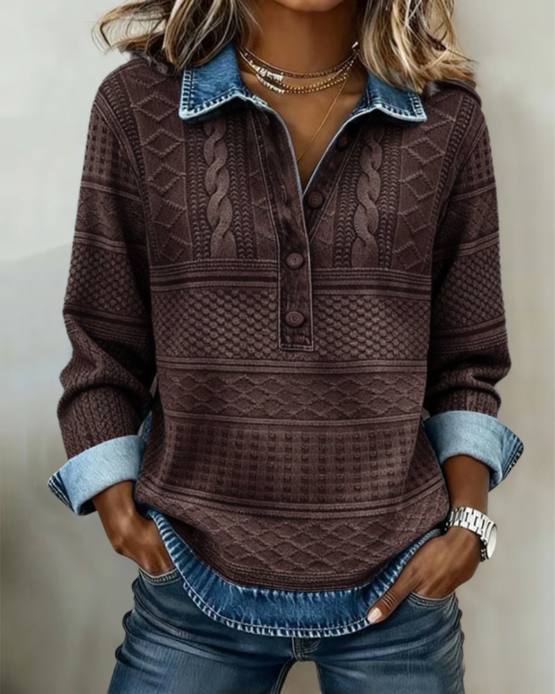 Women's Cable Knit Relaxed Fit Jumper – Coffee