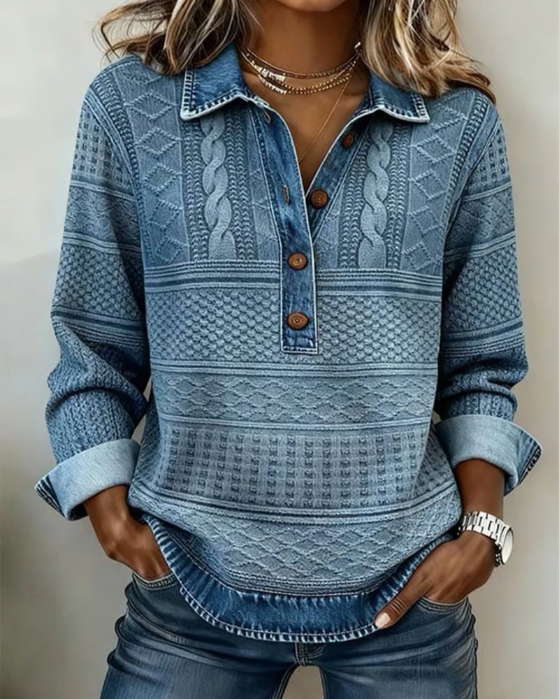 Women's Cable Knit Relaxed Fit Jumper – Blue