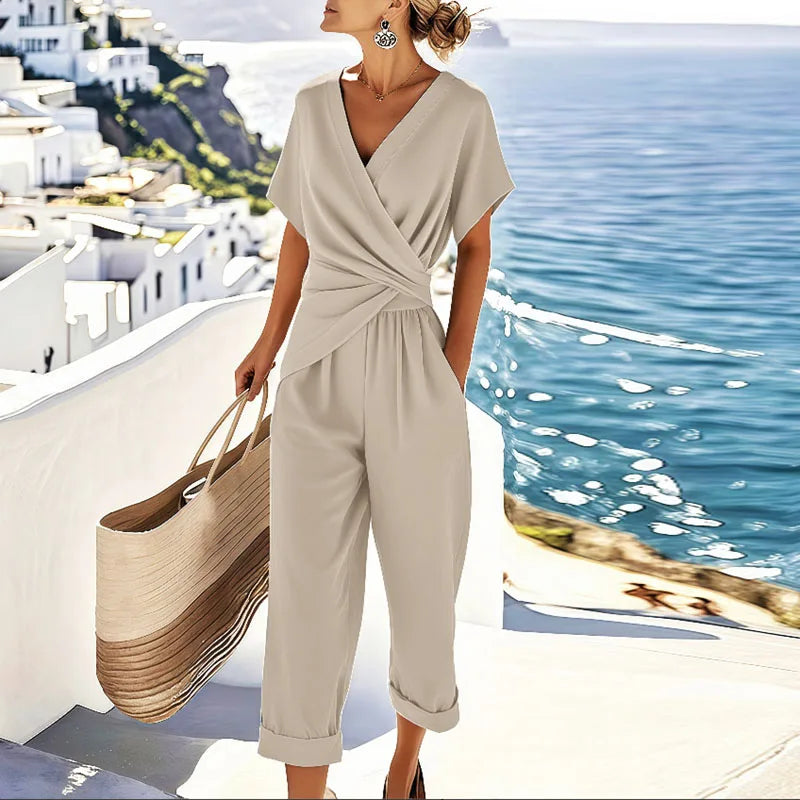 Women's Elegant Two-Piece Set – Apricot