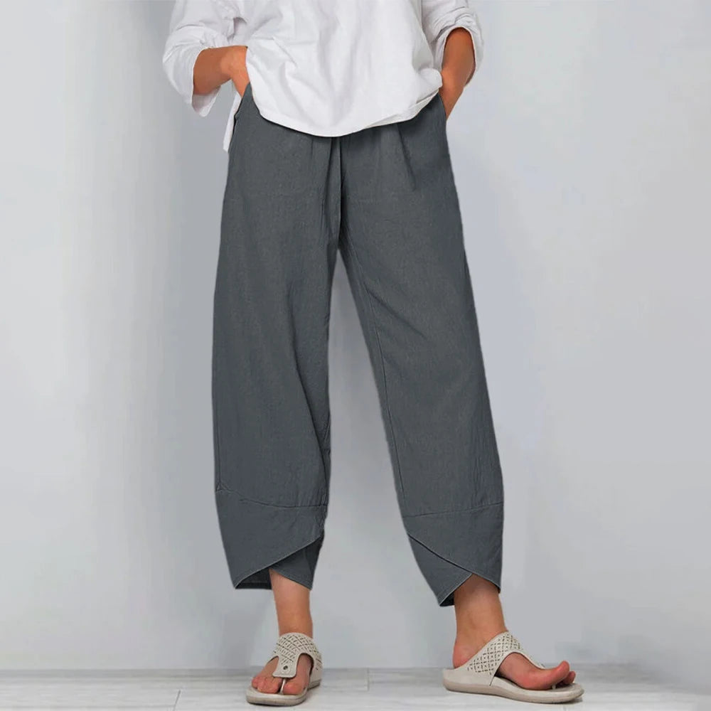 Women's Wide-Leg Trousers – Grey
