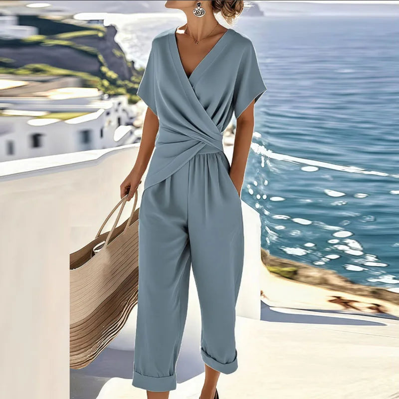 Women's Elegant Two-Piece Set – Blue