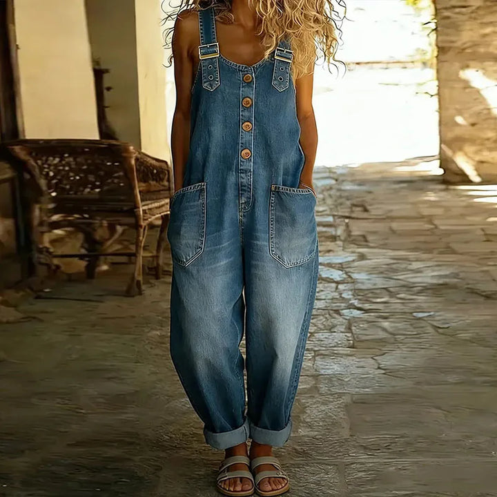 Women's Denim Jumpsuit – Blue