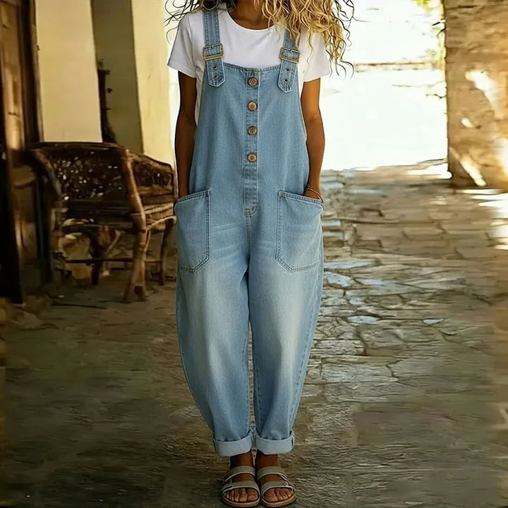 Women's Denim Jumpsuit – Light Blue