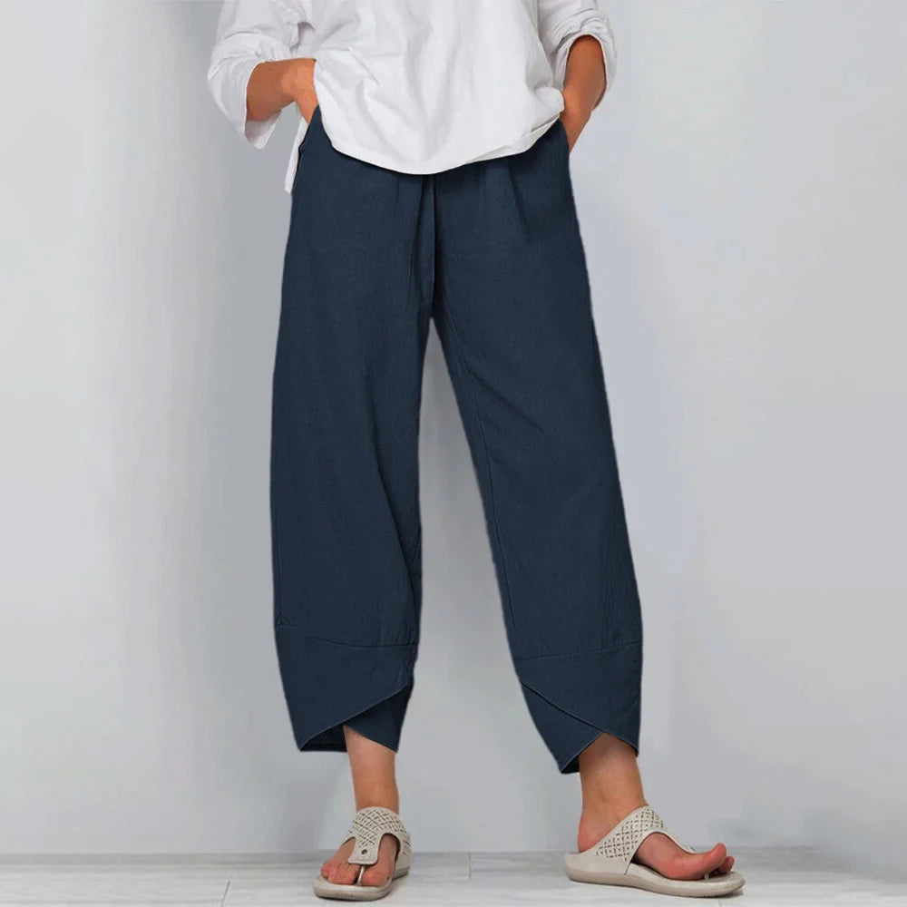 Women's Wide-Leg Trousers – Navy Blue
