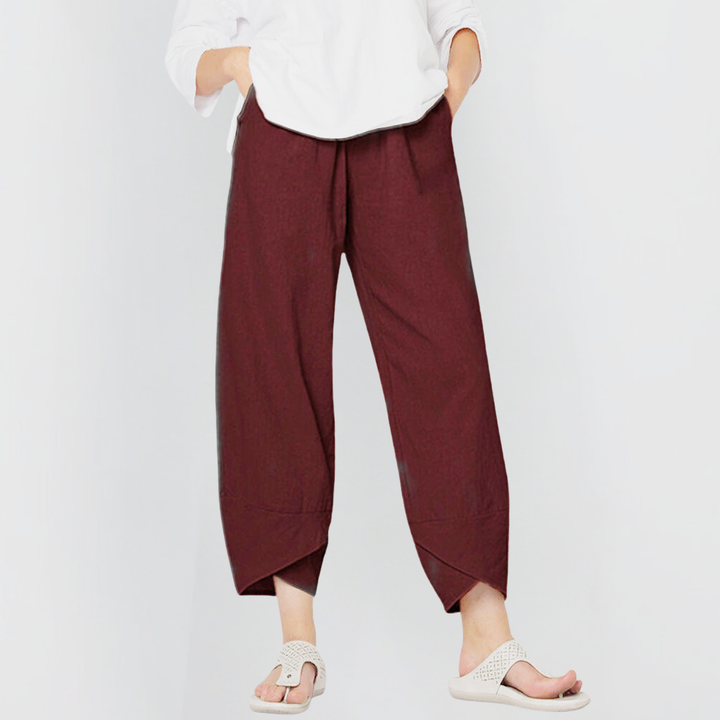 Women's Wide-Leg Trousers – Wine Red
