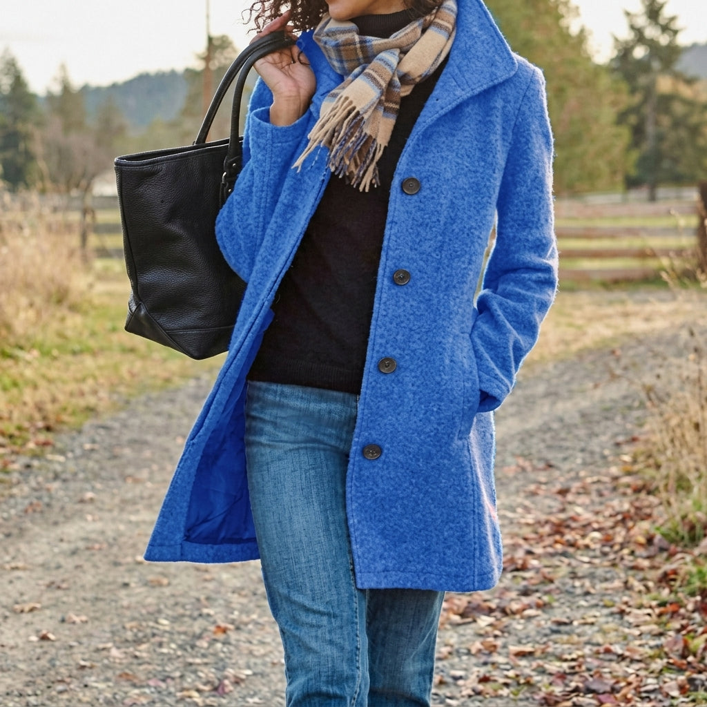 Women's Long Coat – Blue