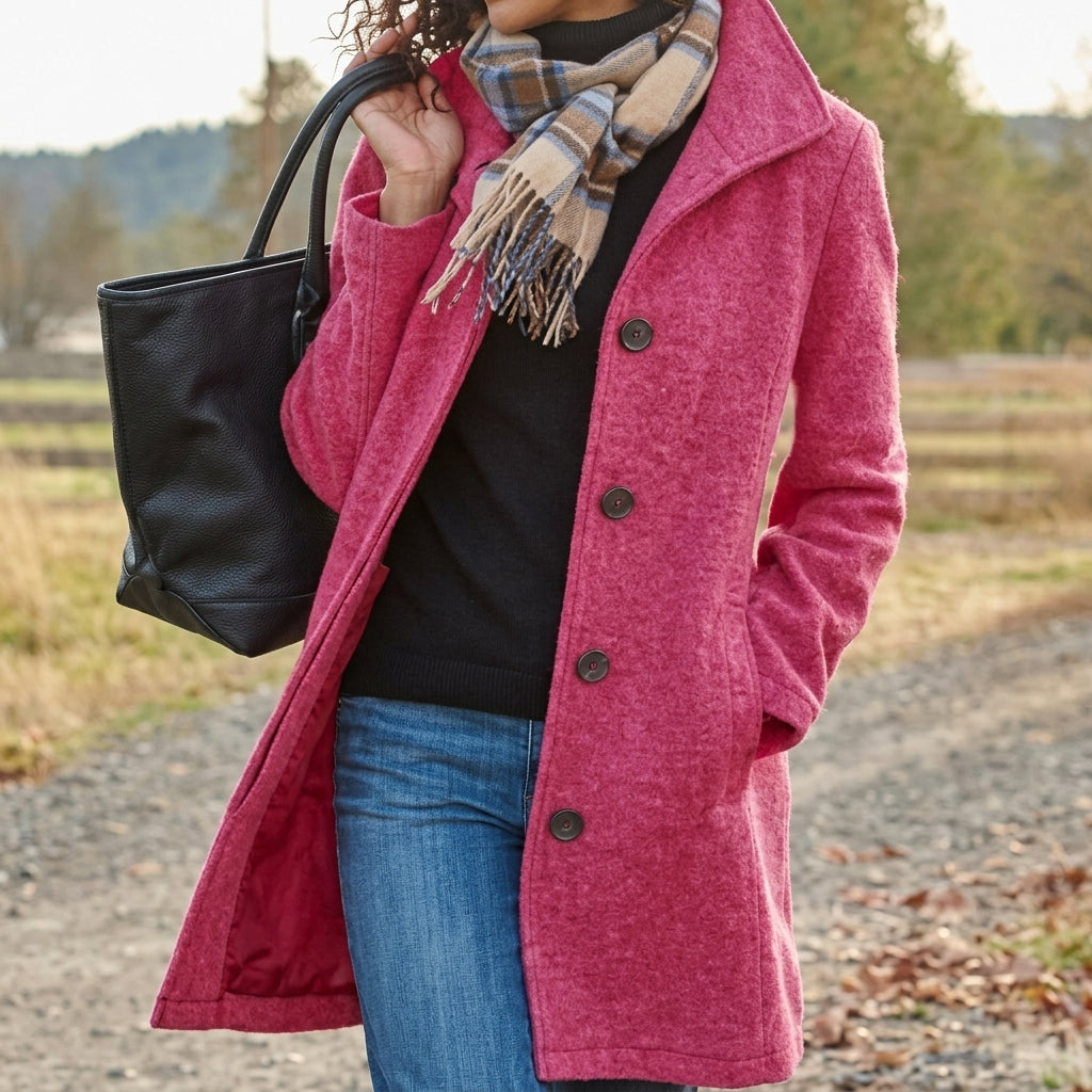 Women's Long Coat – Pink
