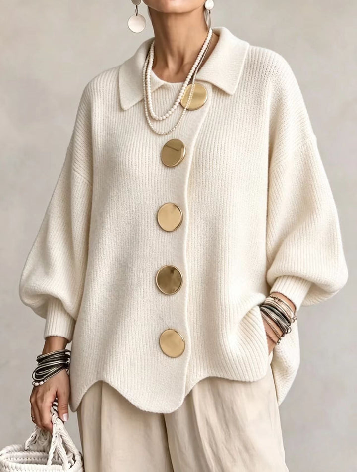 Women's Relaxed Fit Cardigan – White