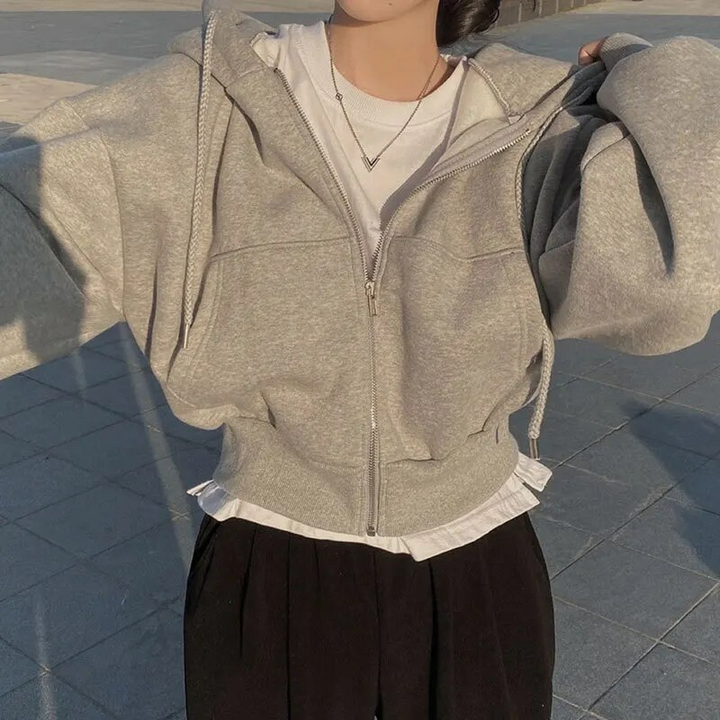 Women's Relaxed Fit Sweatshirt – Light Grey