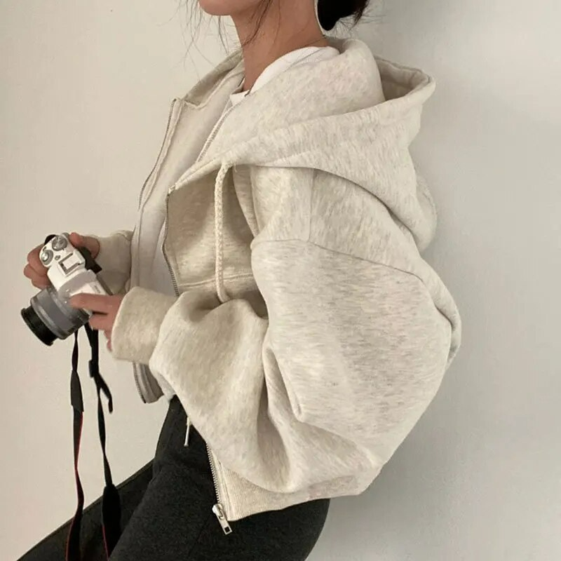 Women's Relaxed Fit Sweatshirt – Beige