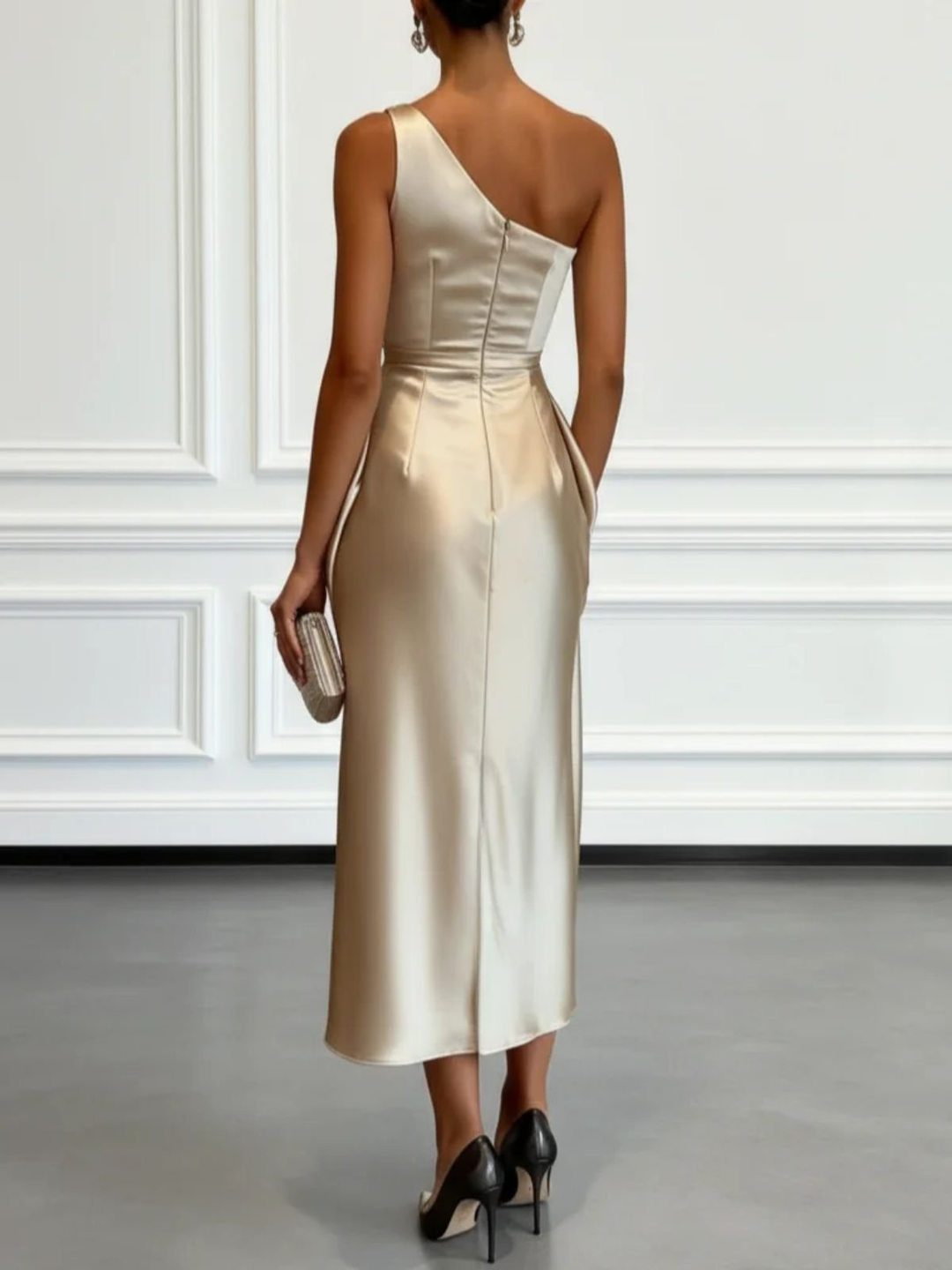 Women's Midi Satin Party Dress